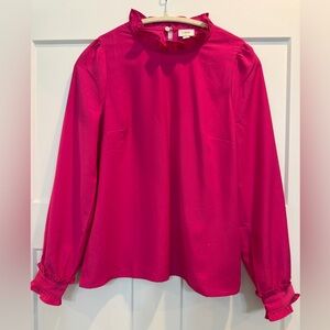 J. Crew Vibrant Pink Blouse